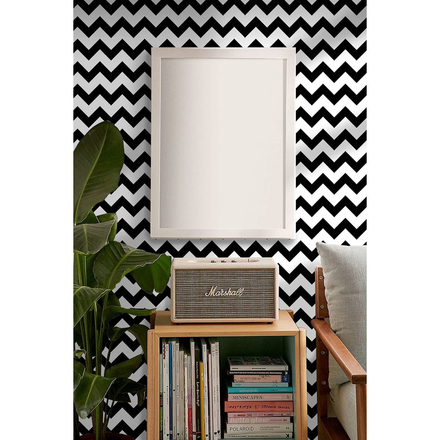 Papier peint zigzag abstrait 416x254cm grand format mural pour salon et chambre