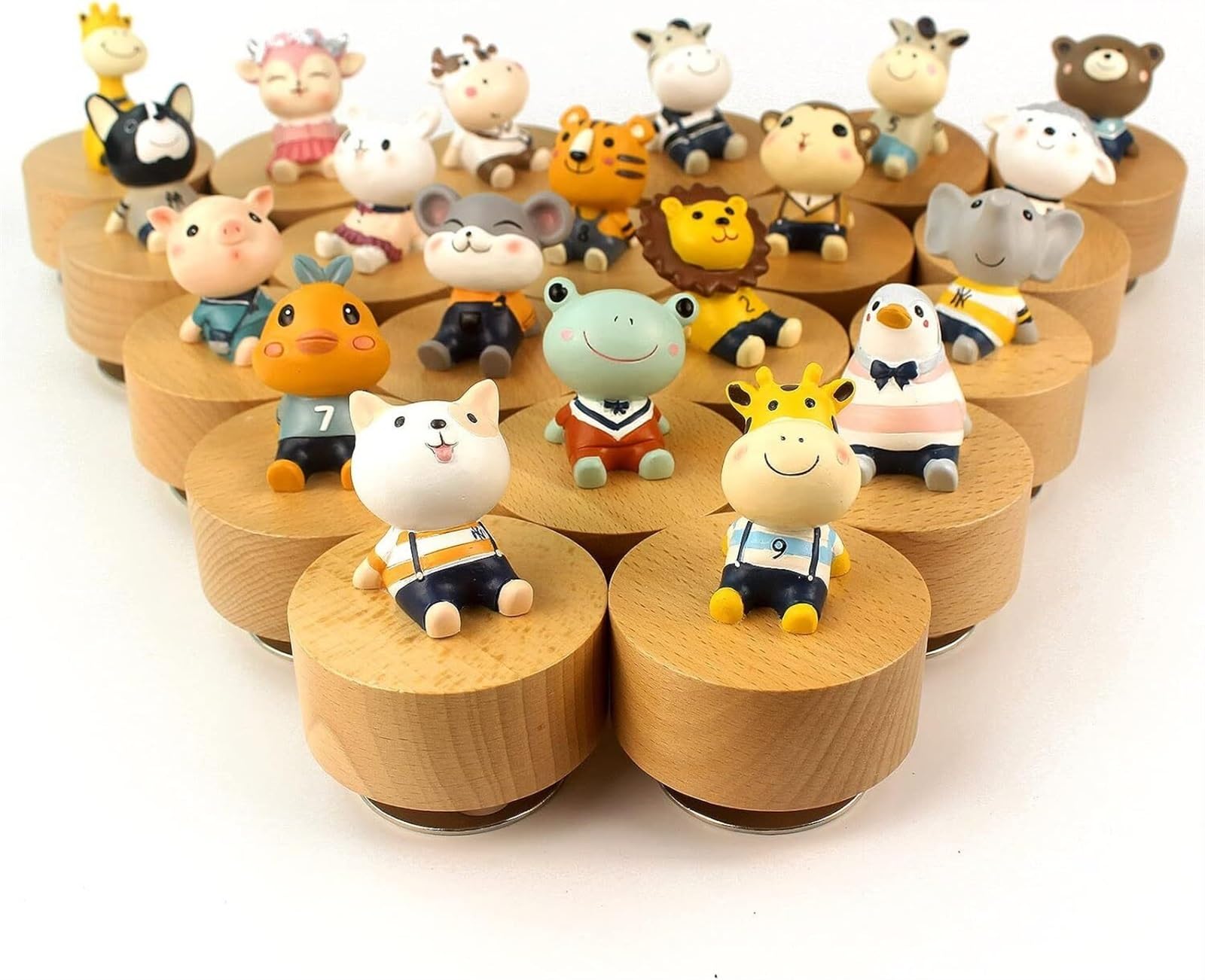 ホワイトオルゴール 木製 コンパクト Amazon.co.jp: オルゴール 誕音楽ボックス ミニ木製動物ロータリー