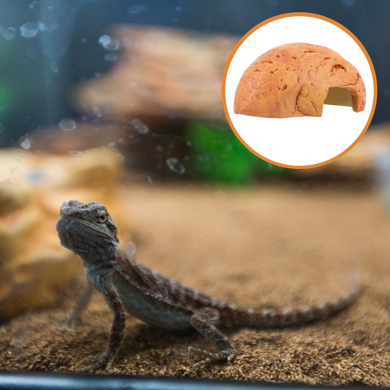 Escondite para Reptiles de Resina Cueva y Plataforma para Tomar el Sol Decoración para Terrarios de Tortugas Serpientes y Cueva Refugio Multifuncional para Mascotas Rastreras