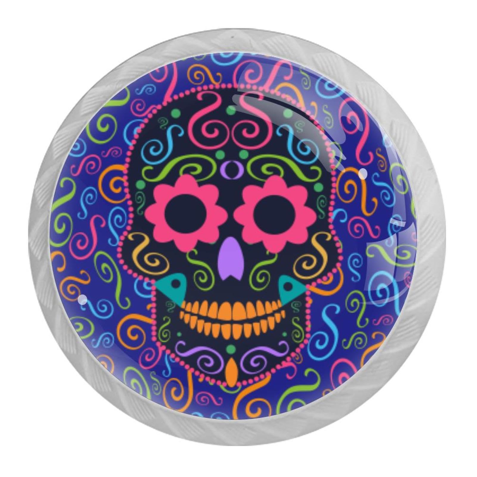 Tqmspg 4 Pieces Drawer Pulls Skull Door Knobs Dresser Handles for Kitchen Wardrobe Cupboard Hardware Furniture