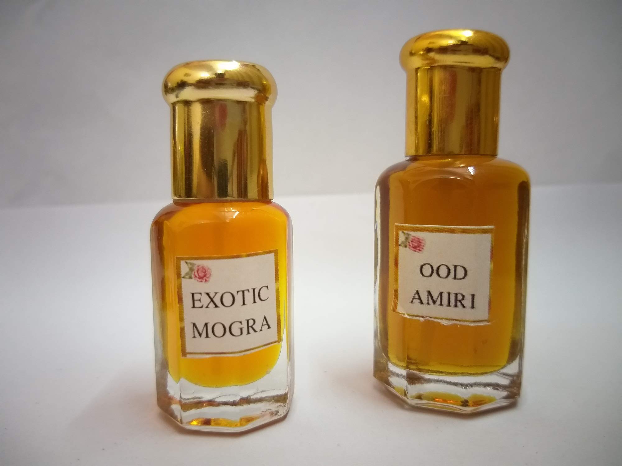 Oud (Oudh, OOD) and Exotic Mogra Attar/Ittar Concentrated Perfume Oil - 10 +10 ml Beautiful Fragrance Combo of Oud and Mogra