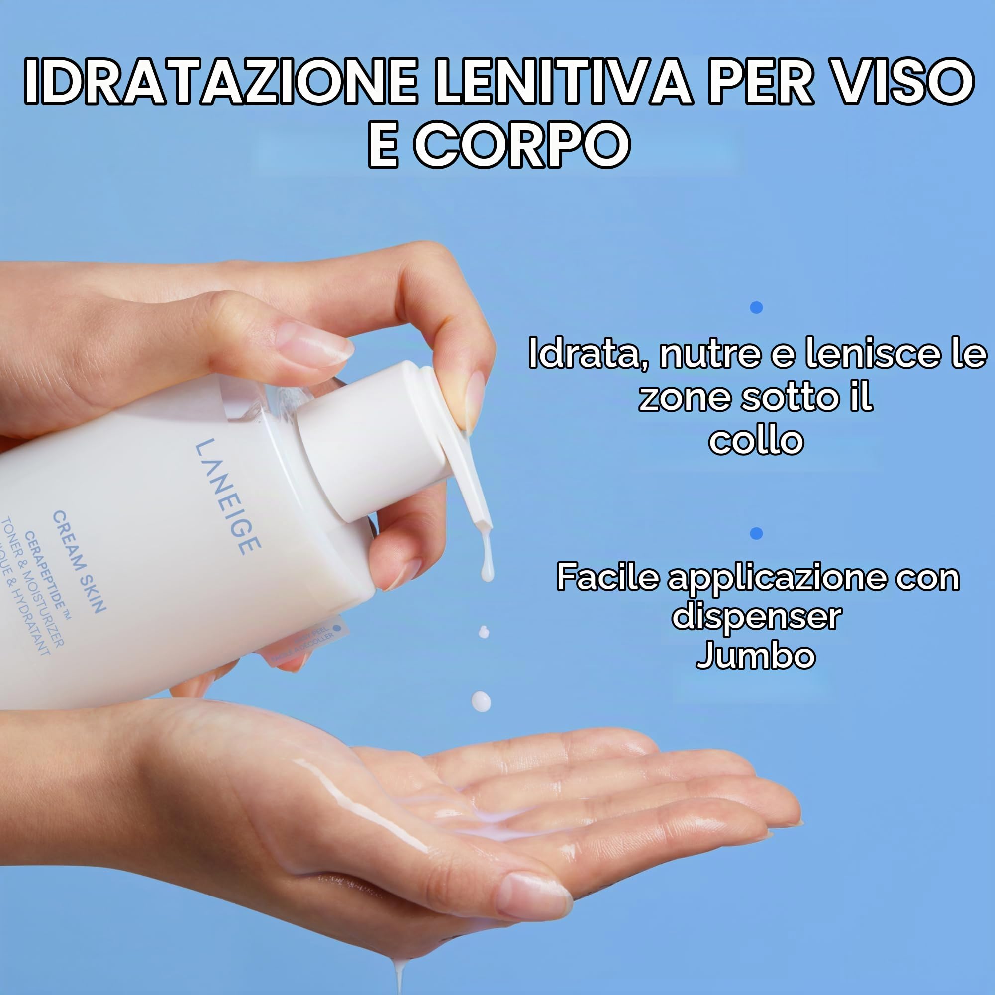 LANEIGE Cream Skin Toner & Moisturizer: 2-in-1 Amino Acid Rich Liquid, Soothe, Hydrate, and Strengthen Skin's Moisture Barrier