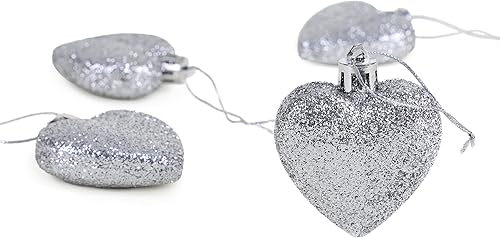 Miniatura 32 de Christmas Concepts® 0.315 x 2.362 in Baby Pink Glitter Corazón en forma de árbol de Navidad Adornos Rosa,