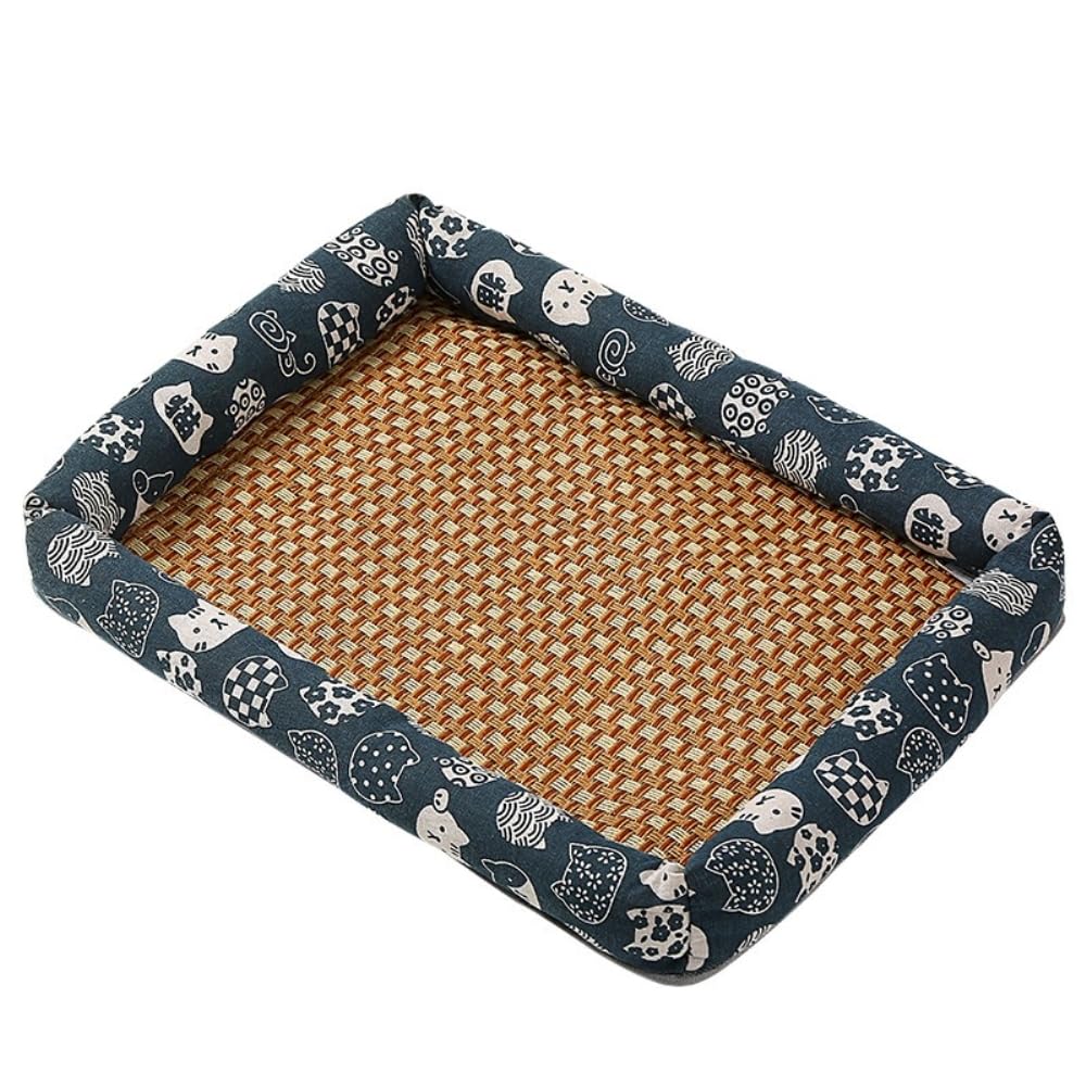 Panier rafraîchissant été pour chat et chien en rotin respirant