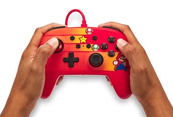 PowerA Enhanced Wired Controller for Nintendo Switch and Oled Model, Advance Gaming Buttons, 3.5mm Stereo Jack and Anti-Friction Rings, Officially Licensed: Speedster Mario