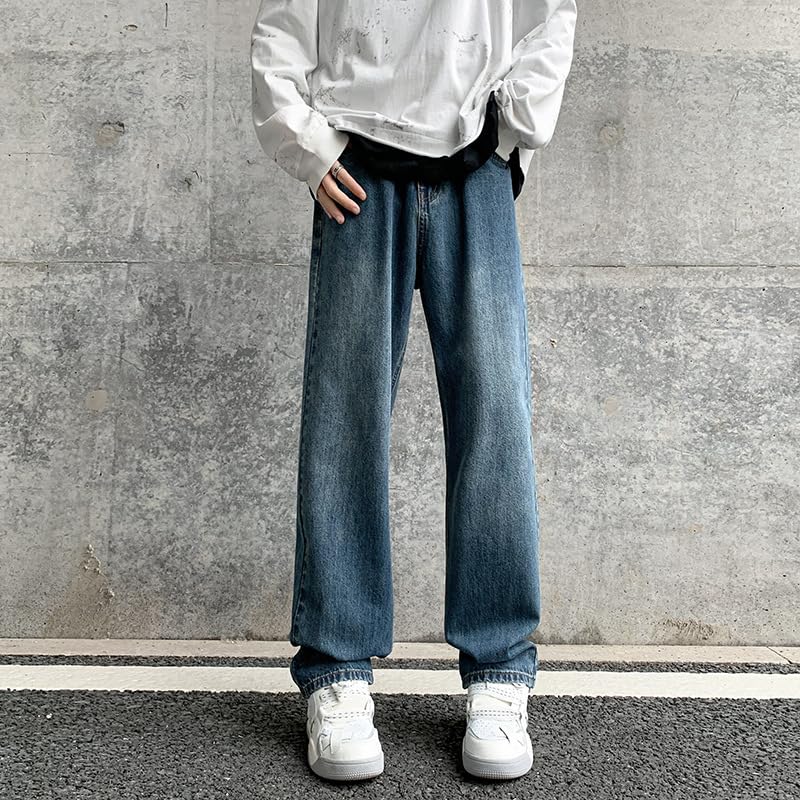 Men's Jeans Drawstring Waist Spring Denim Loose Casual Pants2