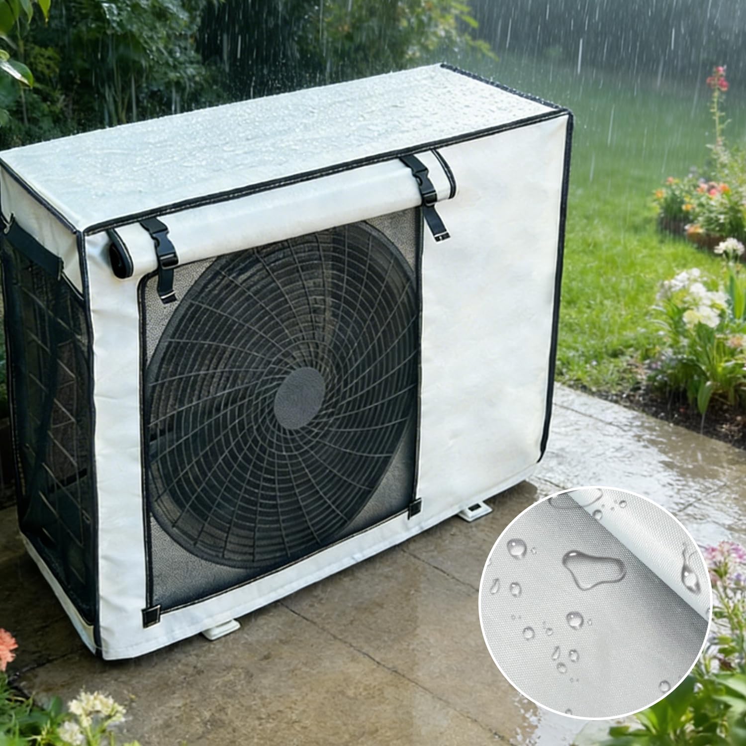 housse climatiseur extérieur, couverture universelle de 74x54x26 cm, étanche et anti-poussière, adaptée aux climatiseurs ainsi qu'aux pompes à chaleur.