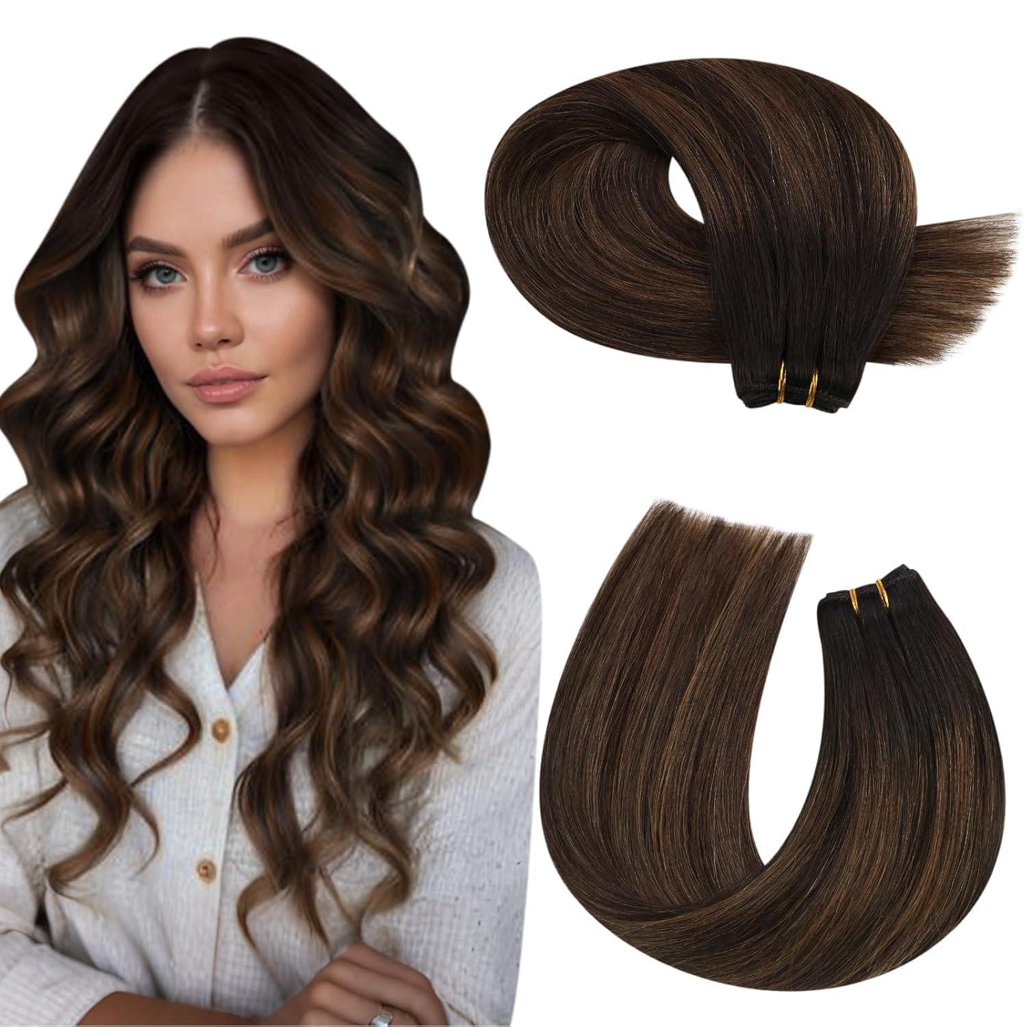 Moresoo Echthaar Weft Extensions Tressen Extensions Echthaar