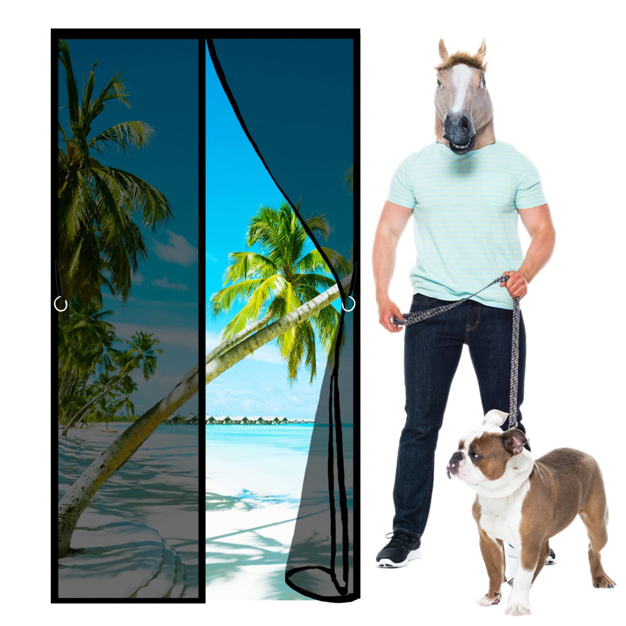 Weizero Black Fly Screens For Doors, 85 X 190 Cm Anti Mosquito Mesh Fly Curtain, Easy To Install Mesh Curtain Anti Mosquito For All Doors, Bug-Free Net Flies/Mosquito,