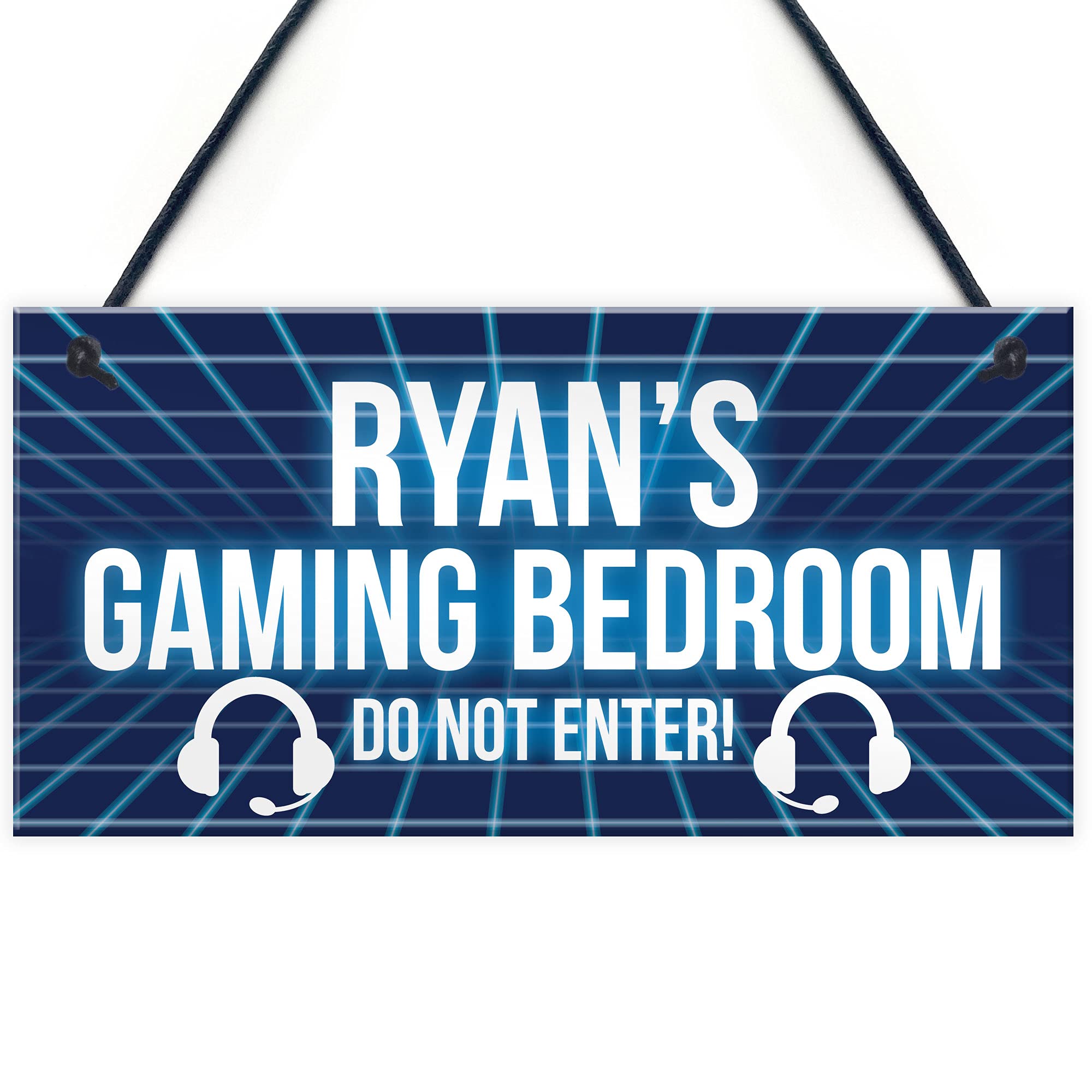 Personalised Neon Effect Gaming Bedroom Sign For Son Dad Gamer Gift Man Cave Sign