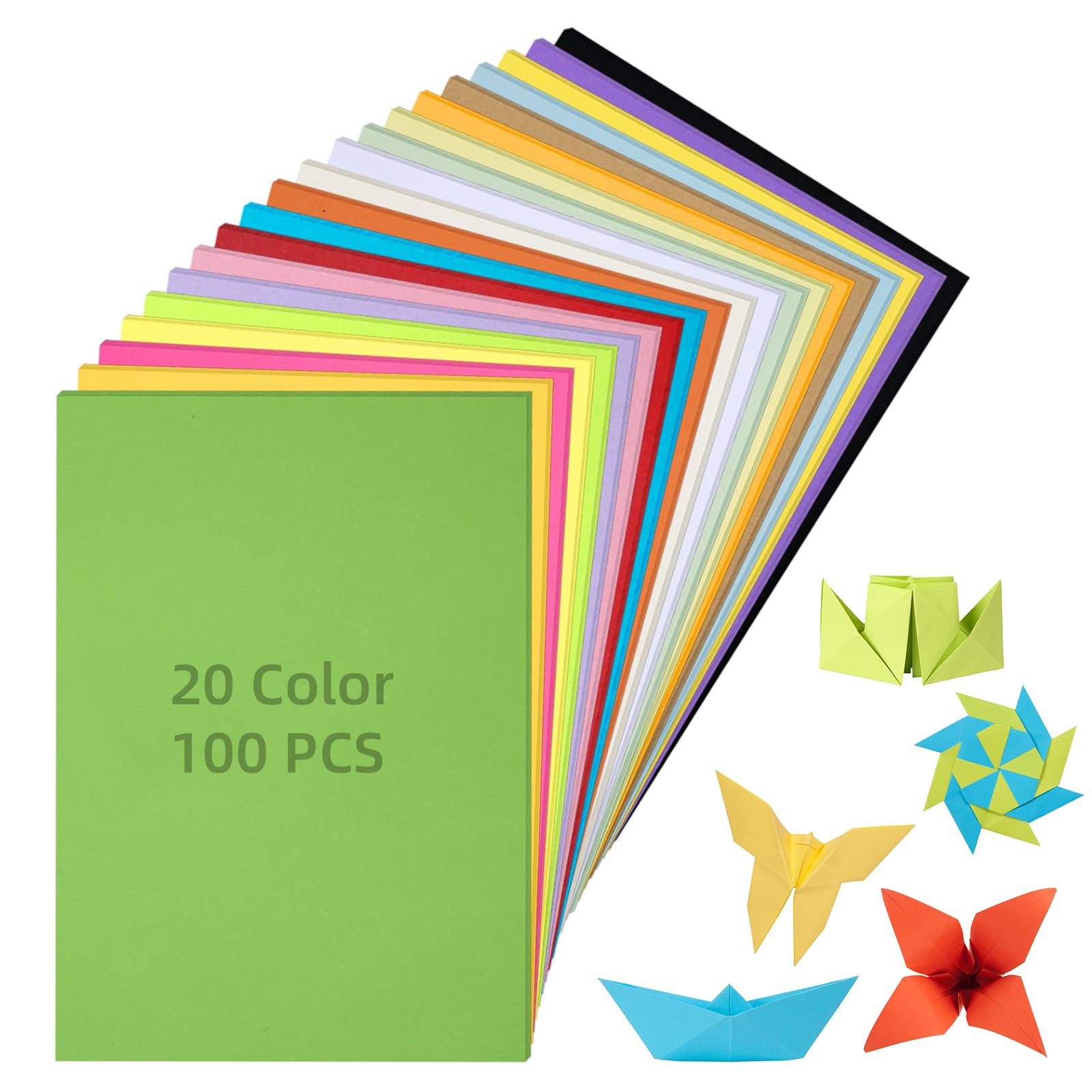 A4 Coloured Paper 100 Sheets, 70gsm Assorted Pastel Paper, Craft Paper for Kids, DIY & Printer Art Coloured Copier Paper (20 Colours)