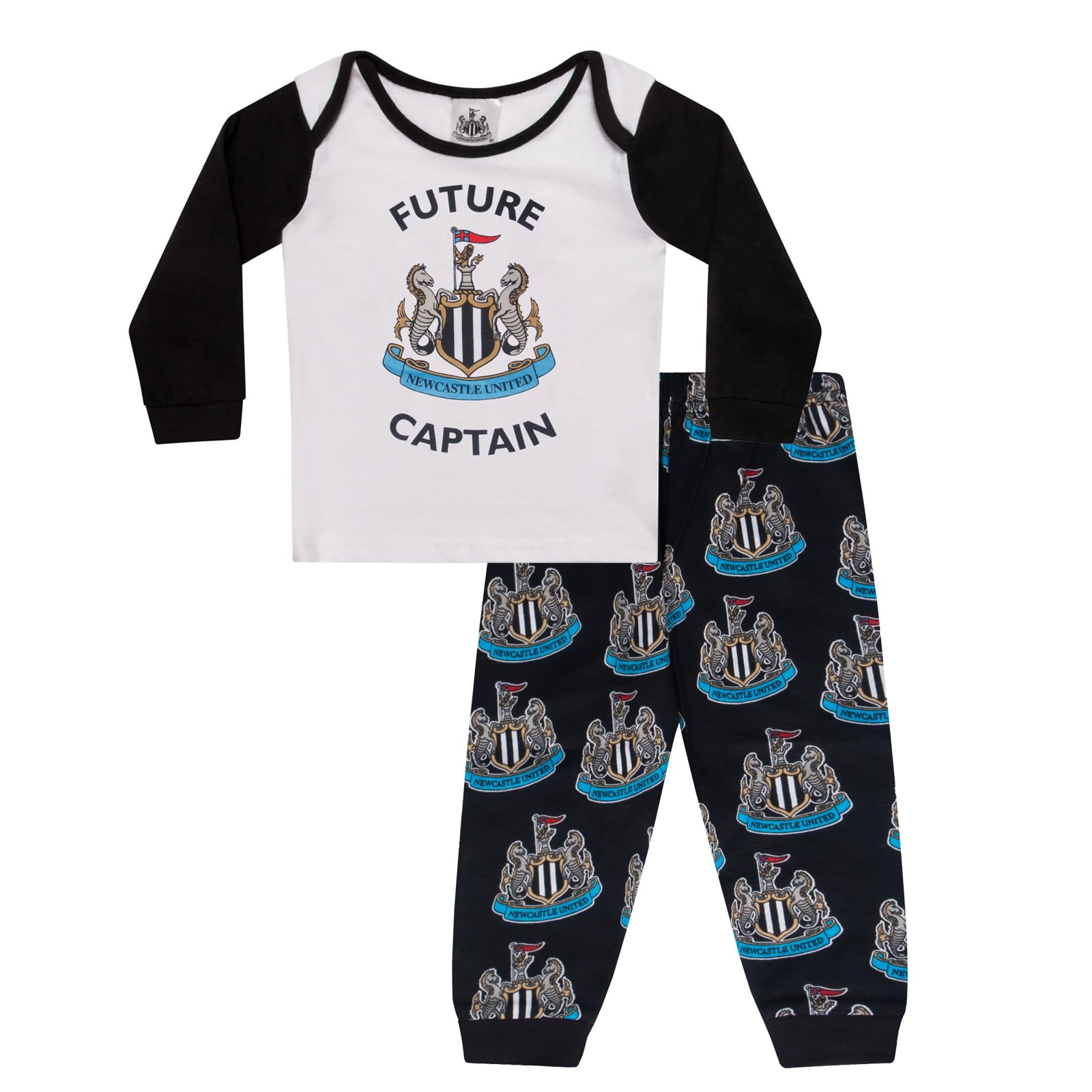 Newcastle United Boys Black Fc Official Football Kids Baby Pyjamas 18-24 Months