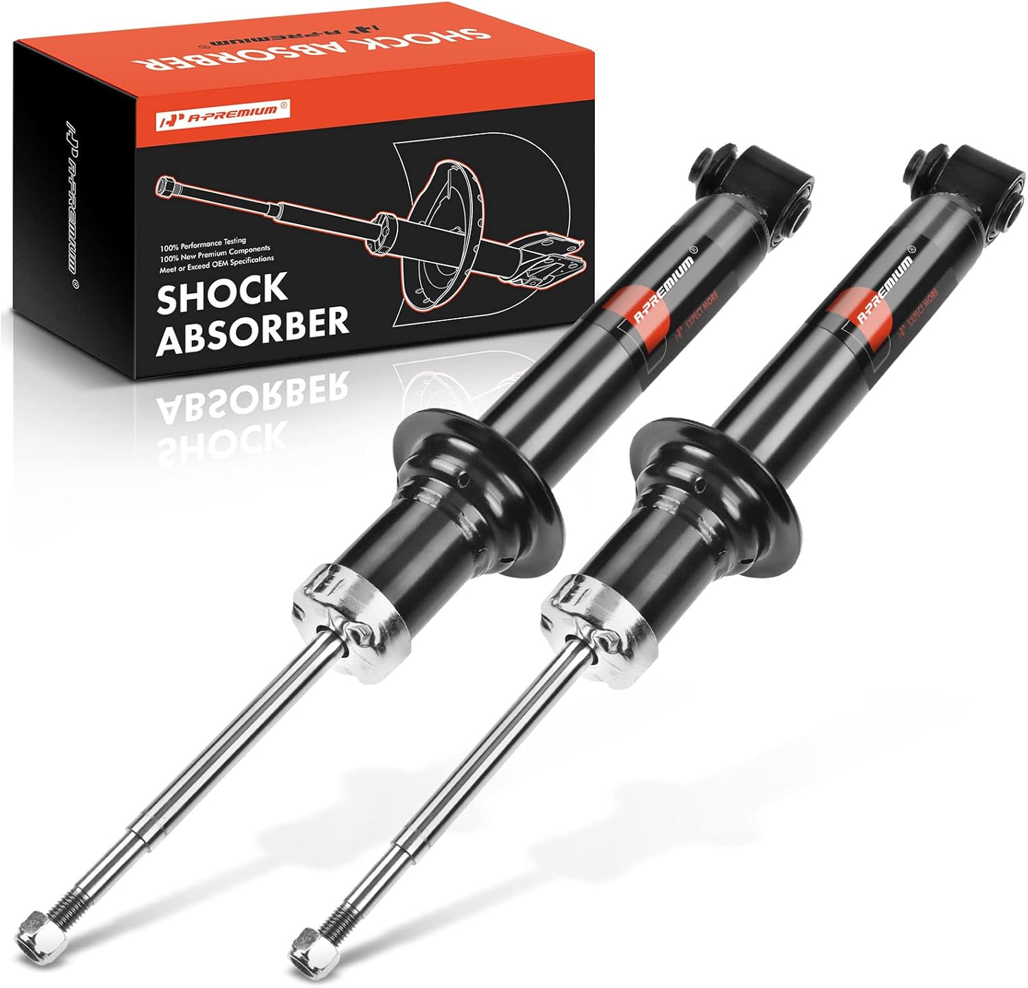 A-Premium Rear Pair (2) Suspension Shock Strut Absorbers Compatible with BMW E65 E66 Series 745i 745Li 2002-2005 750i 750Li 2006-2008, Driver and Passenger Side