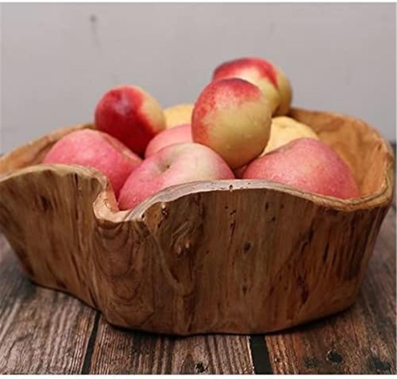 Cuenco de masa de madera flotante, centro de mesa grande hecho a mano para decoración de granja, perfecto como cuenco de frutas, arte de madera lisa natural