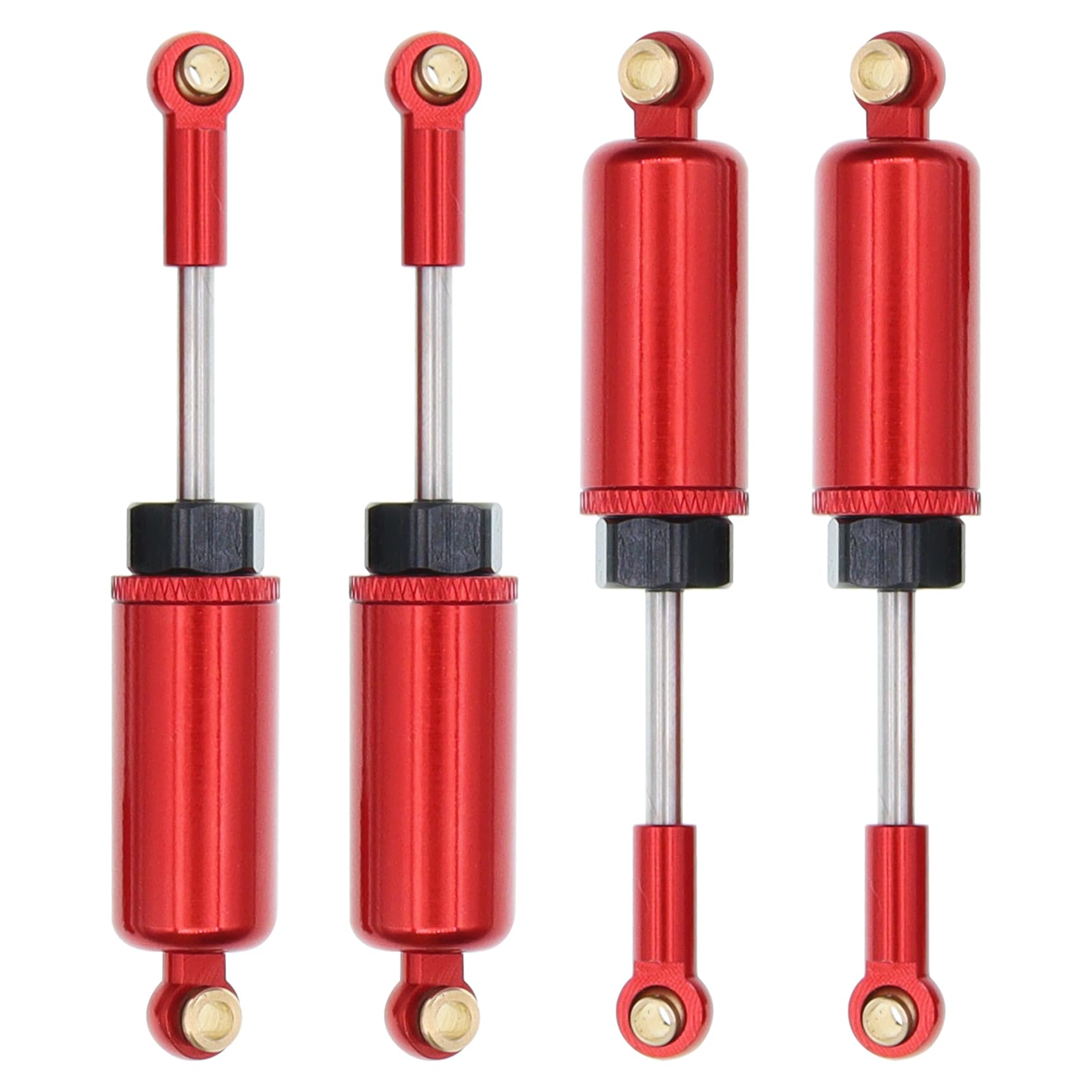 Treehobby Aluminum Upgrades Replacement Accessories Compatible with Hyper Go H14bm MJX 14209 14210 1/14 RC Upgrade Parts,Red (Front & Rear Shock Absorbers)