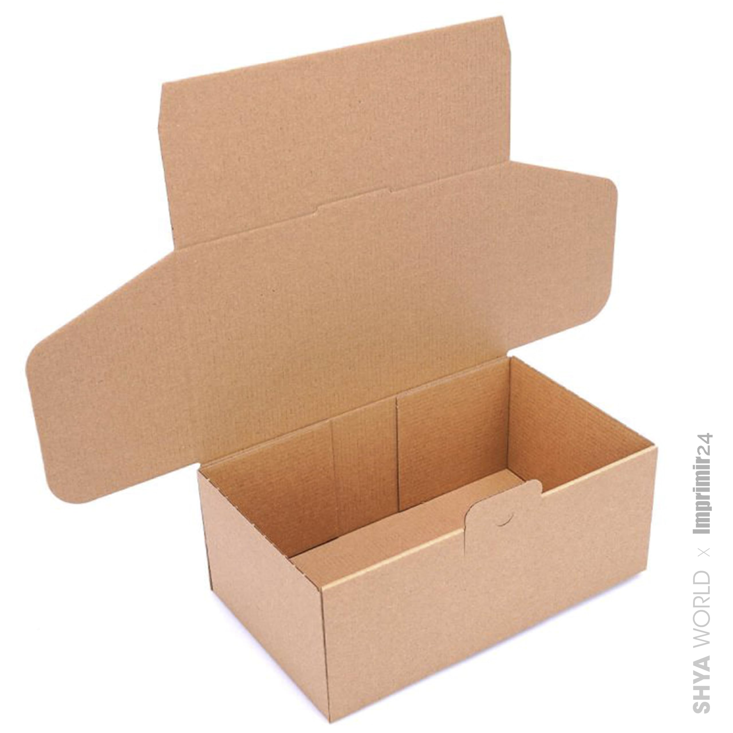 50 Uds Cajas de Cartón para Envíos Automontables Paquetes Kraft Ecommerce Postal Ropa Producto (31 x 21,5 x 10 cm)