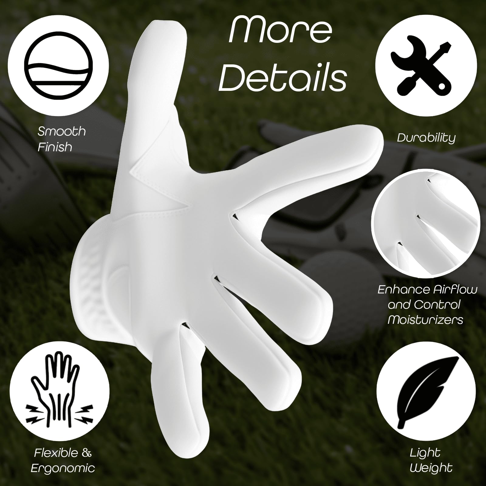 Katx Guante de golf de dedo completo para hombre, duradero, de cuero de primera calidad, para mano izquierda, derecha, todo tipo de clima, guante de golf Stratus Tech, antideslizante, flexible
