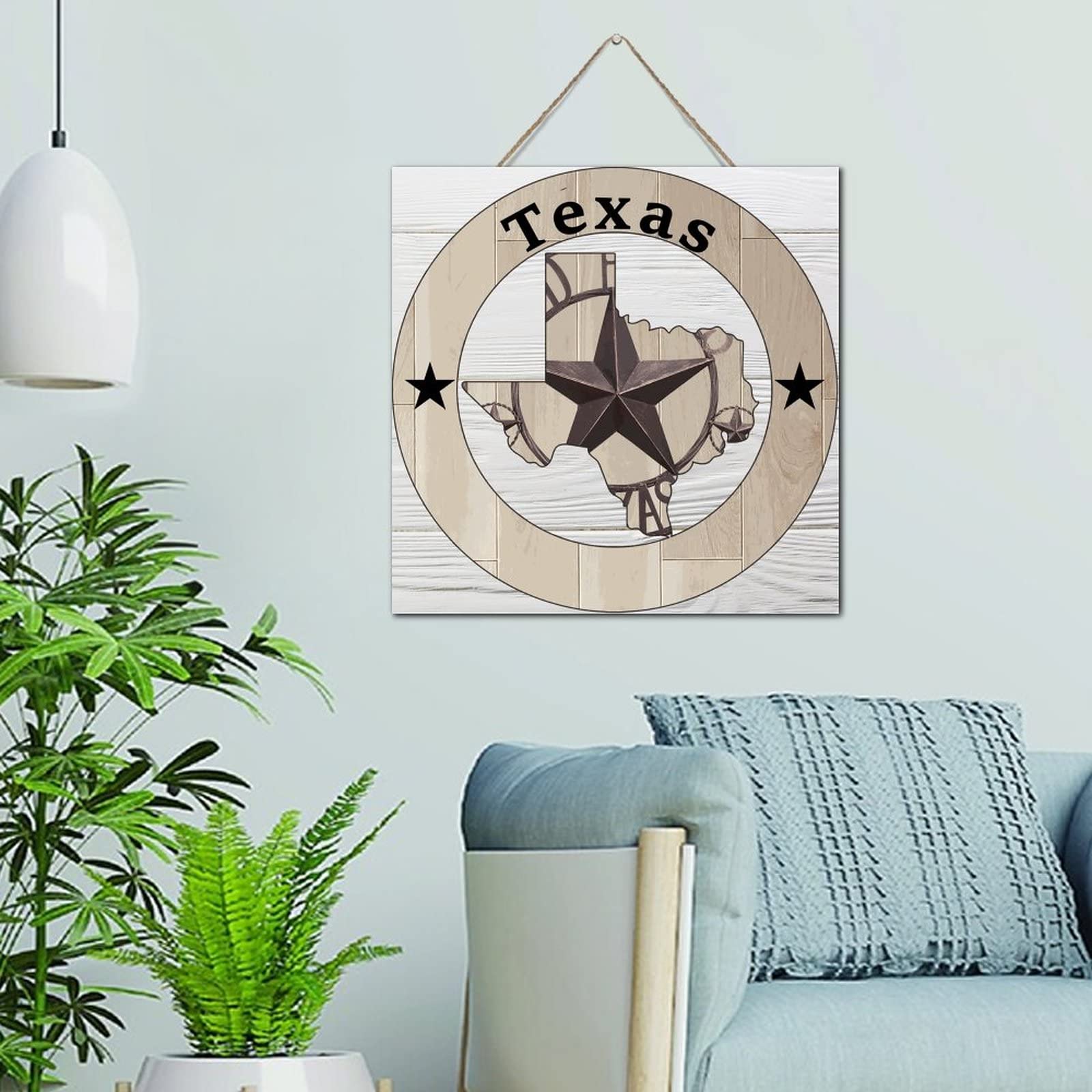 Carte de la maison Texas mignonne en bois pour honorer vos racines