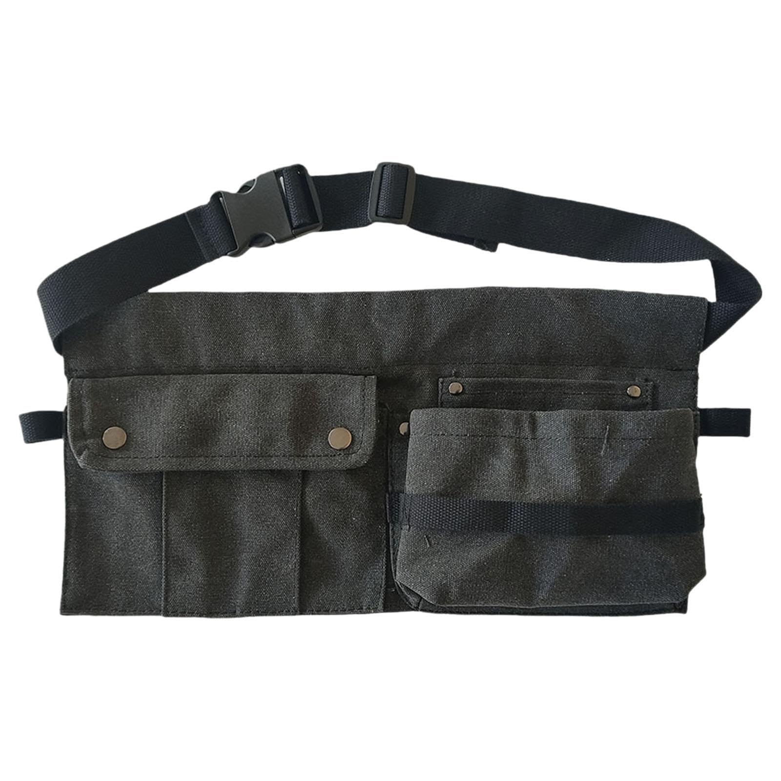 Sac à outils en toile robuste noir finitions soignées pour artisans