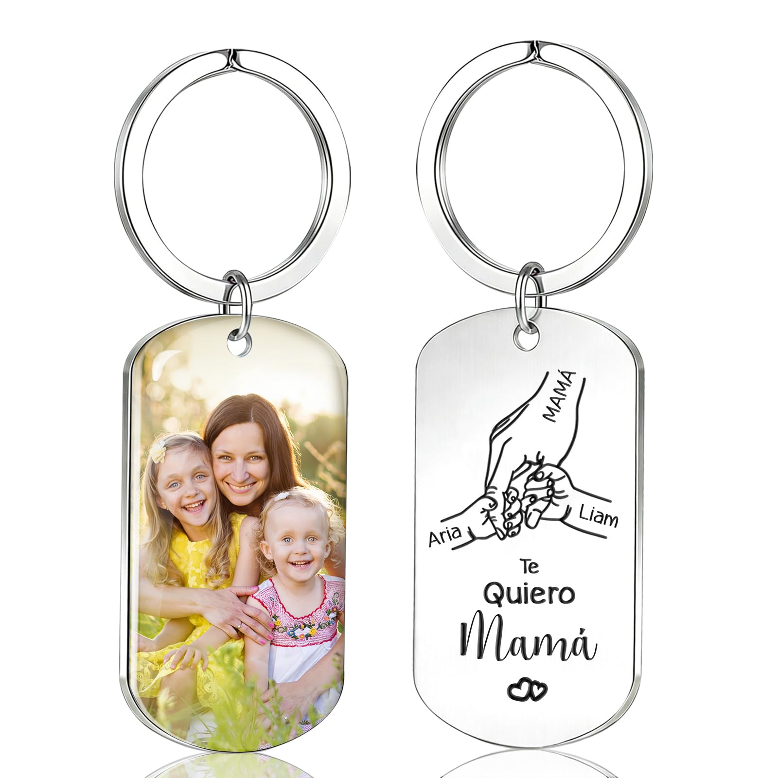 Llavero Regalo Dia de la Madre Personalizado Regalo Mama - Llaveros Personalizado con Foto Texto para Mamá, Mama Cumpleaños Regalos Personalizados para Madre Mujer — view 8