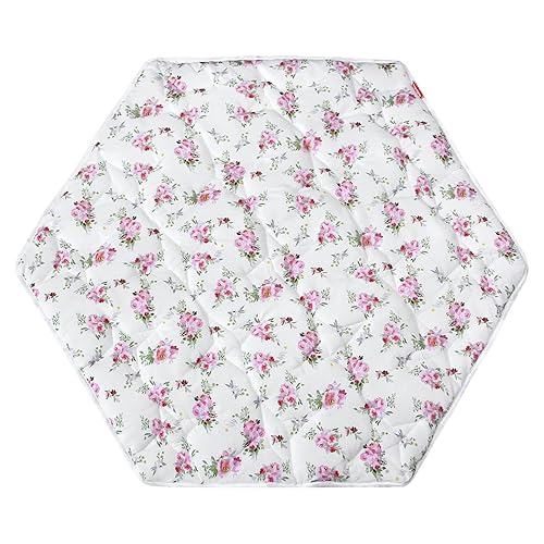 Alfombra de juego con forma de hexágono, estampado floral, para bebés, niños, tapete adecuado para regalo, corralito portátil para jugar de seis