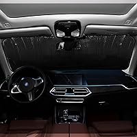 Vista 6 de Parasol para parabrisas de automóvil con palmeras tropicales de verano y playa, parasol de cielo forestal que bloquea rayos UV, protector que