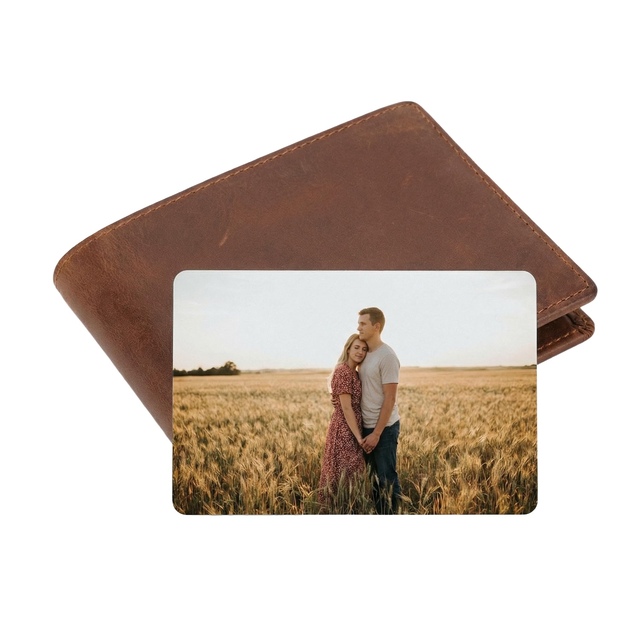 Personalised Metal Wallet Photo Card – Custom Picture Insert with Text – Durable Keepsake Gift for Him, Boyfriend, Husband – Anniversary, Birthday, Father's Day