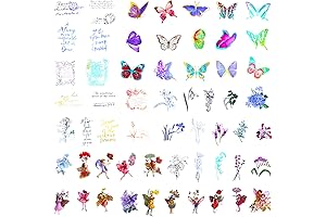 120Pcs Butterfly & Flower Foil Stickers for Resin Art