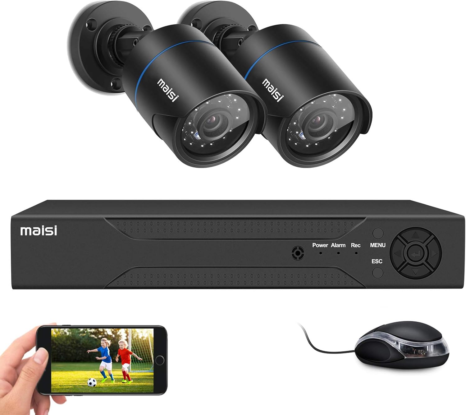 maisi Home CCTV Camera System 4 Channel 1080P Surveillance DVR Kit and