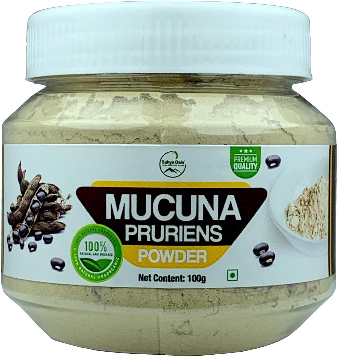 Mucuna Pruriens Powder 100g- 100% Natural Velvet bean Powder- Product of The Western Ghats