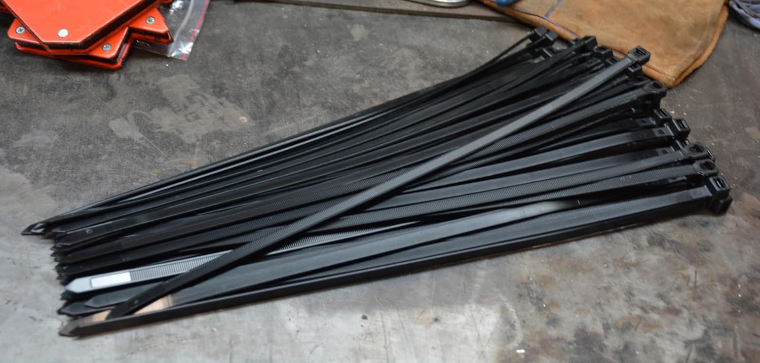 Pro Tie Extra Heavy Duty Cable Ties, Self-Locking Nylon Cable Wire Ties for Indoor and Outdoor Use | 17-Inch, 175 lbs. Tensile Strength, UV Black Nylon, 50-Pack (PN: B17EHD50)