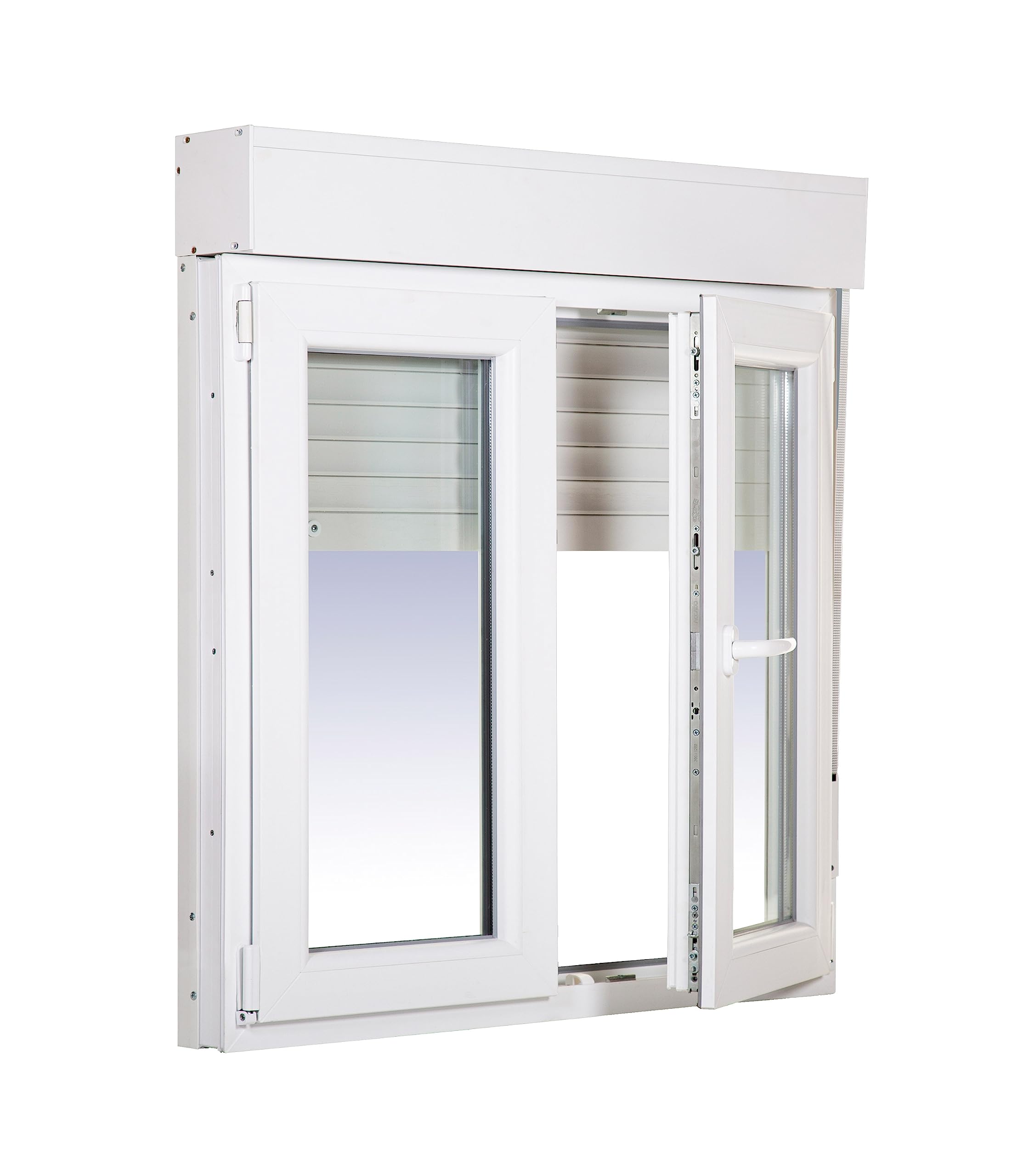 Ventanastock PVC 1000x1355 Practicable Oscilobatiente 2 hojas con Persiana de PVC