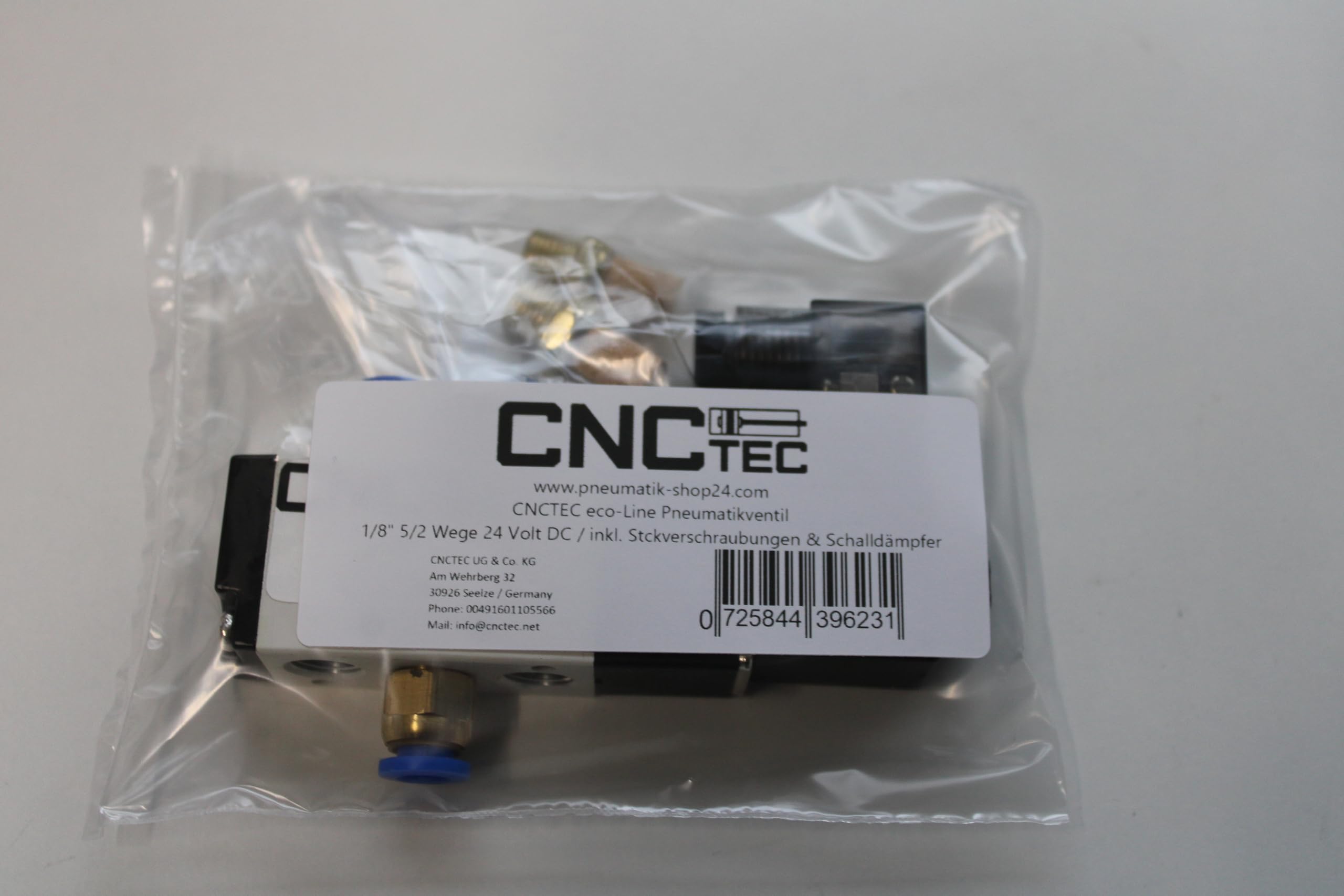 Valvola pneumatica 5/2 vie, valvola solenoide 1/8", 24 Volt DC, valvola direzionale ad aria compressa