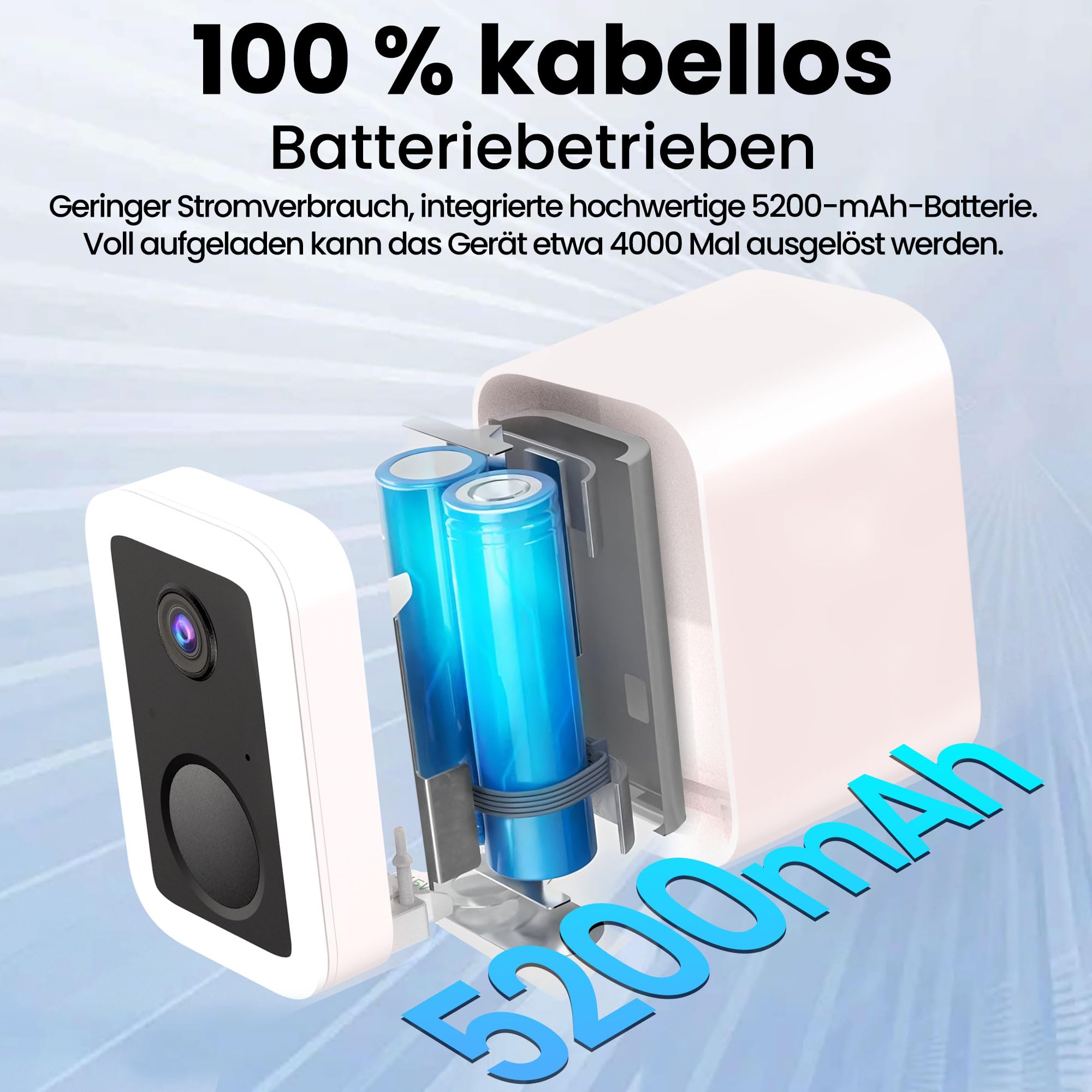 Funstorm 2K WLAN Überwachungskamera Aussen mit Akku, Dualband WLAN 2.4/5GHz | Kabellose Smart PIR Bewegungsmelder Flutlicht & Sirene, Lokaler Speicher & Cloud, IP66 Wasserdicht