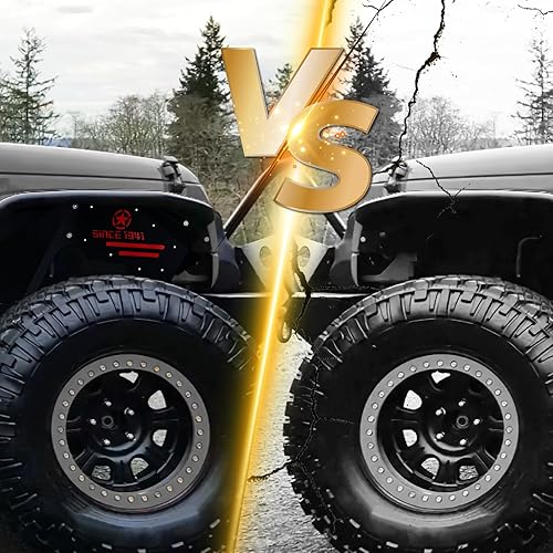 Vista 13 de Protectores de guardabarros interiores delanteros y traseros compatibles con Jeep Wrangler JK y JKU Unlimited Sport Sahara Rubicon 2007-2018