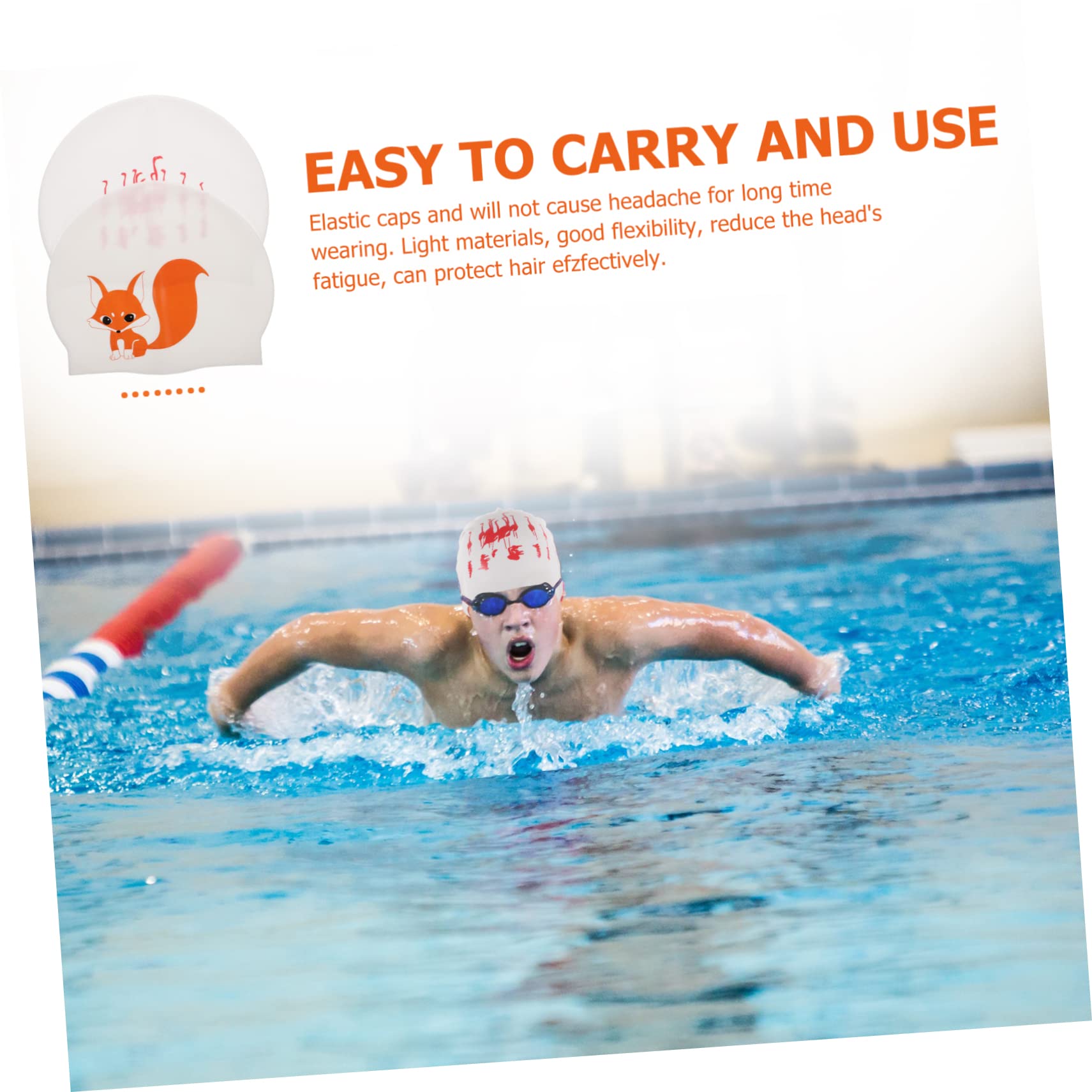 BESPORTBLE Bonnet De Bain en Silicone Chapeau De pour Enfants Bonnet De Enfant Chapeau De Natation Bonnet De Bain Extensible Bonnet De Bain Confortable Gel De Silice