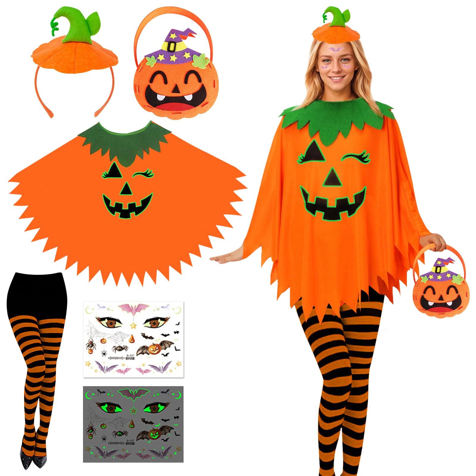 Disfraz de Halloween para mujer, disfraz de calabaza para mujer, disfraz de calabaza, capa de calabaza, disfraz de Halloween, disfraz para adultos, disfraz de calabaza, para Halloween