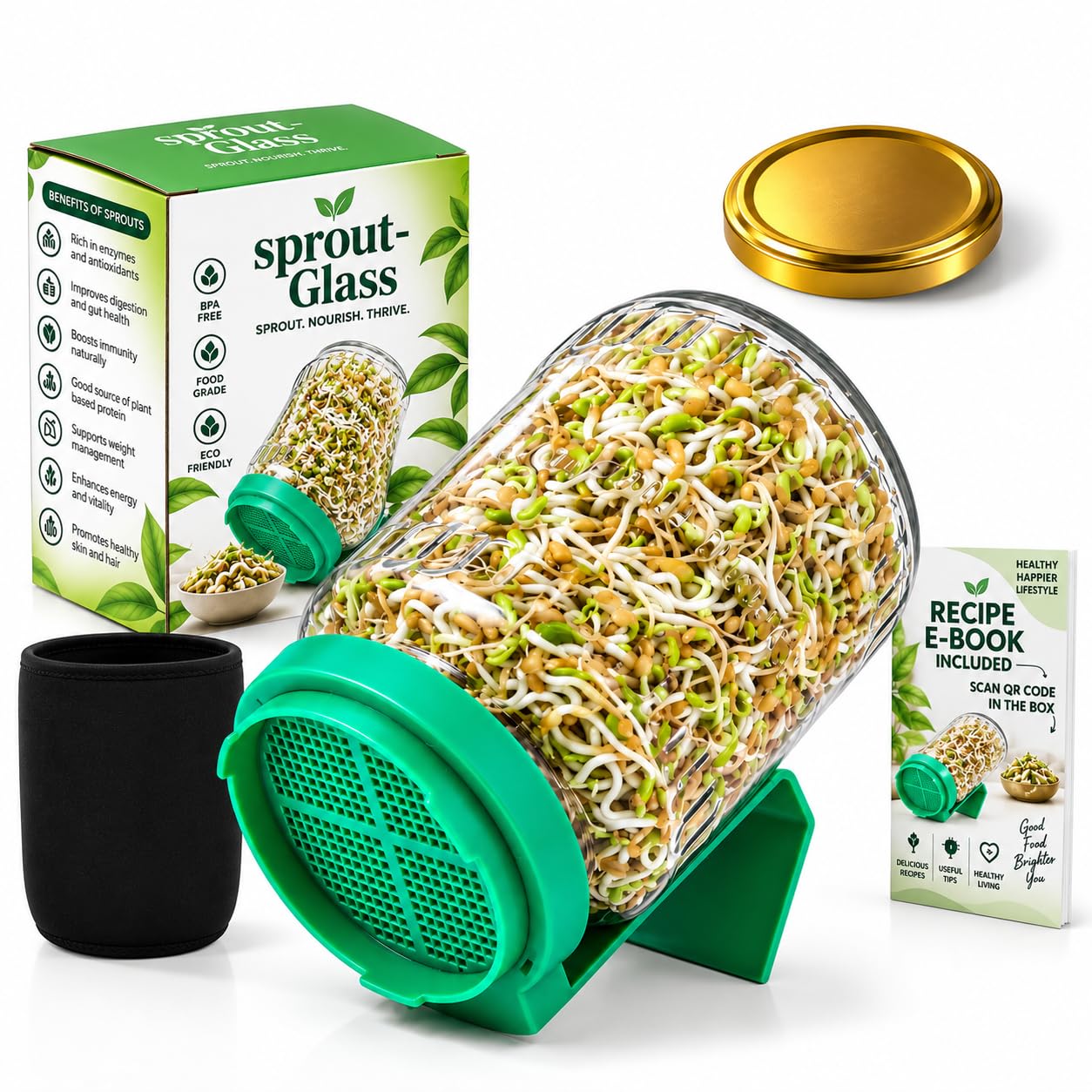 SONANI Sprouting Jar - Grow Fresh Sprouts at Home -1