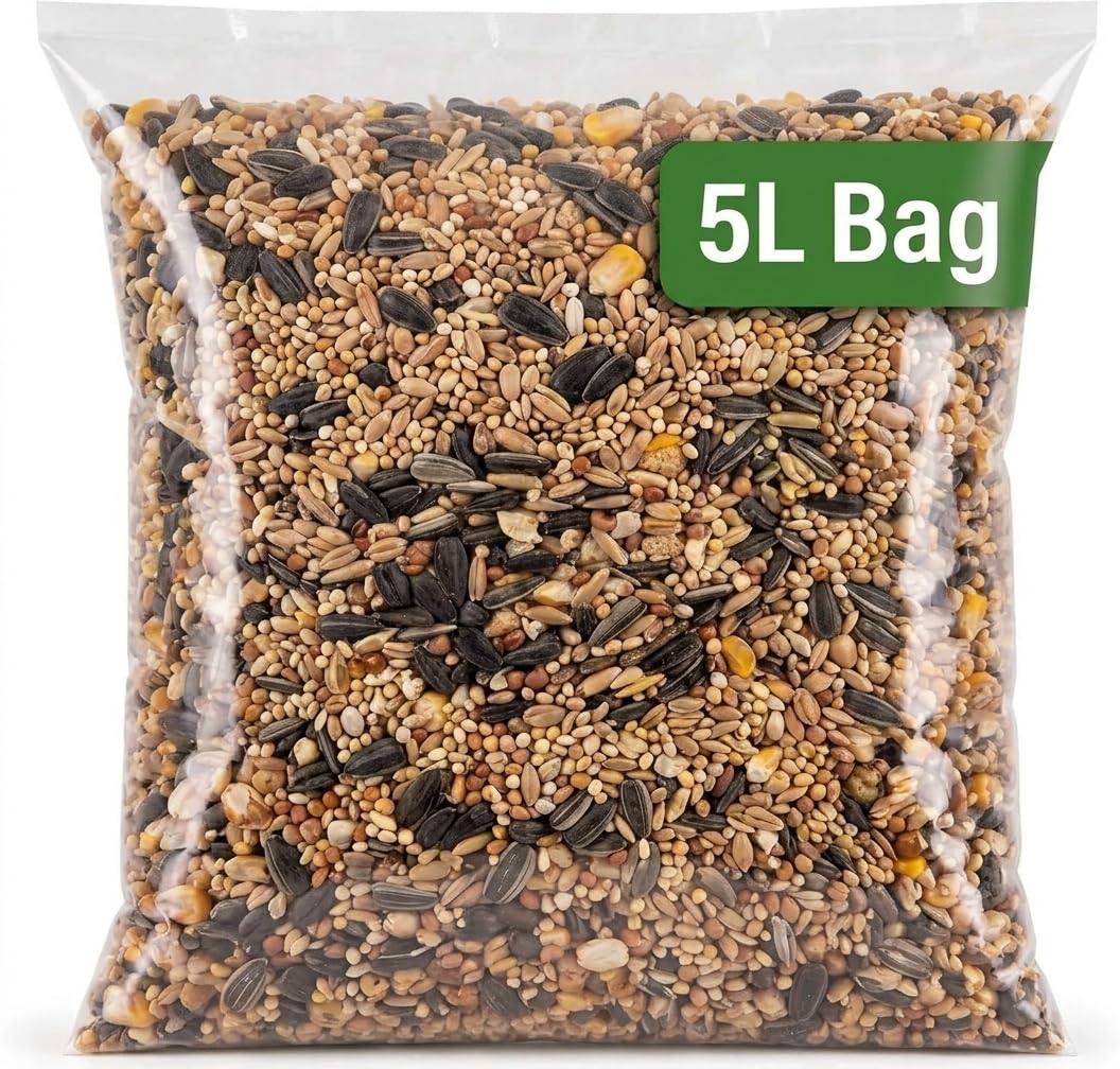 Premium Mix Seed 5L Bag, Wild Bird Seed for Small Garden Birds, Robin Food, Bird Food for Outside Wild Birds