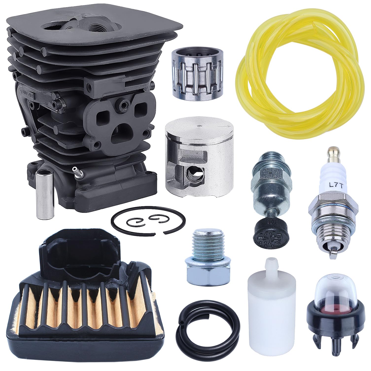 AUMEL 537320402 47mm Cylinder Piston Kit for Husqvarna 455 460 Chainsaw Part w/Air Fuel Filter Line Primer Bulb Spark Plug Valve Bearing.