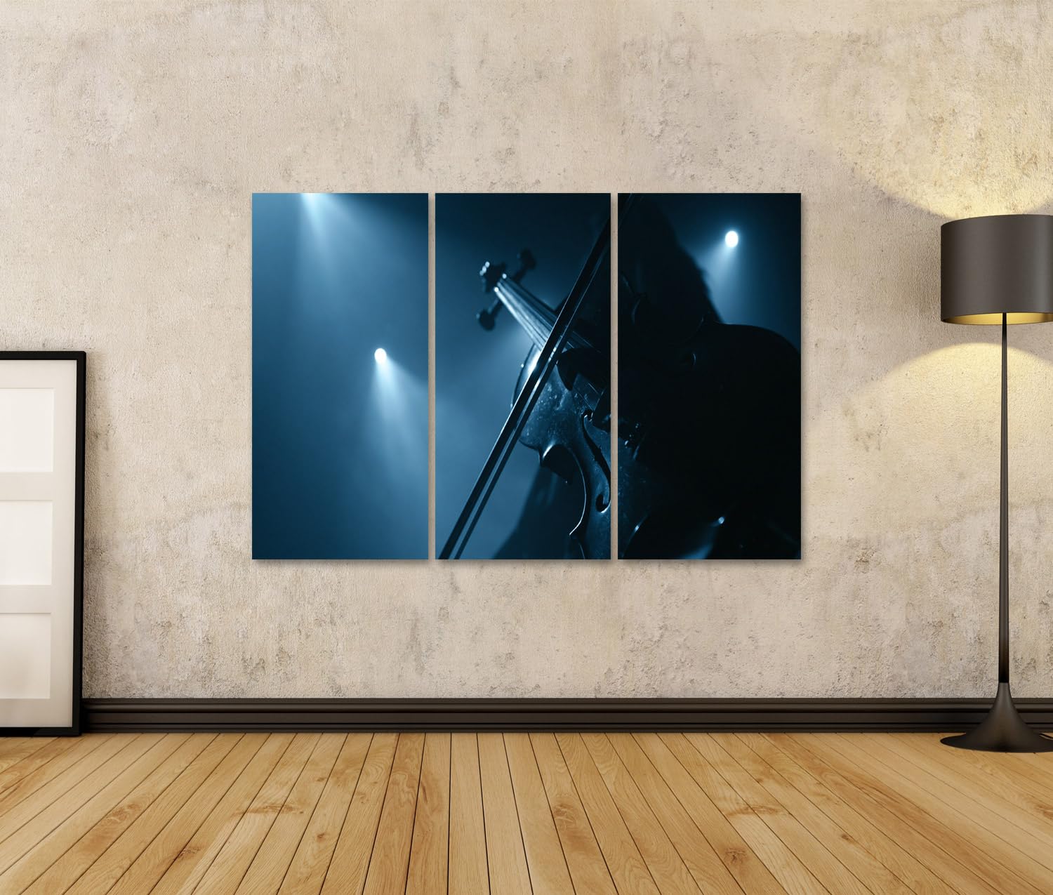 islandburner Quadro su tela con violino mistico per soggiorno, per gli amanti della musica, stampa artistica di alta qualità, 3 pezzi