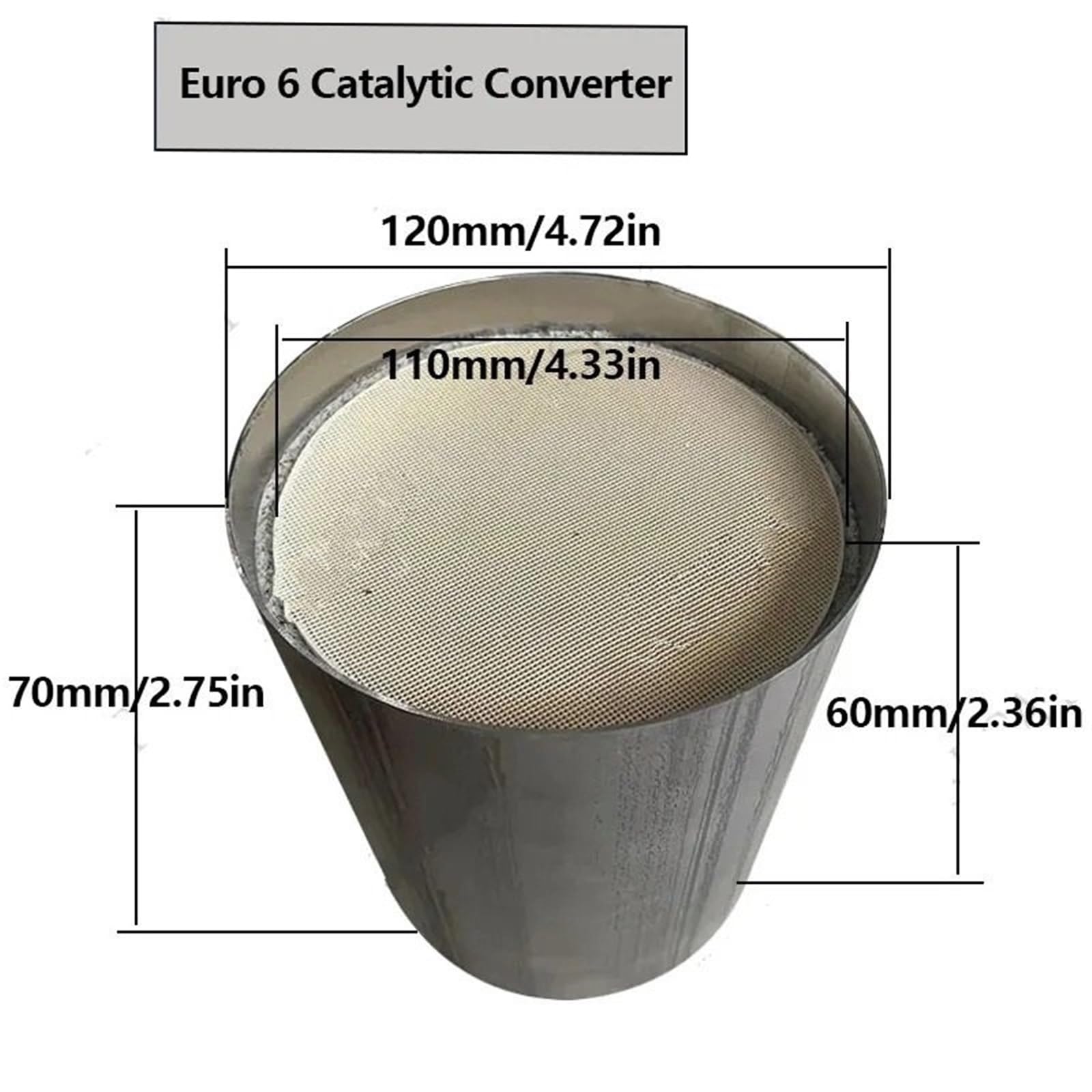 katalizator akcesoria Katalizator samochodowy pasujący do EURO 6 120 * 70MM 600 CPSI Way Uniwersalny katalizator środkowy pokryty ceramiką