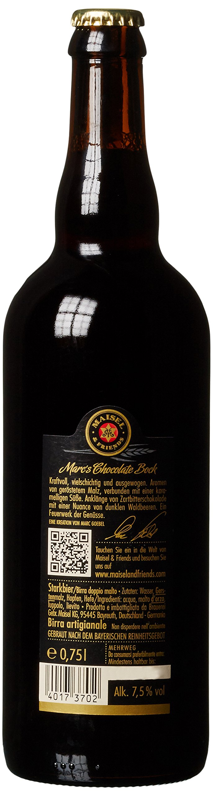 Maisel & Friends Marc's Chocolate Bock Bockbier, MEHRWEG (6 x 0.75 l)