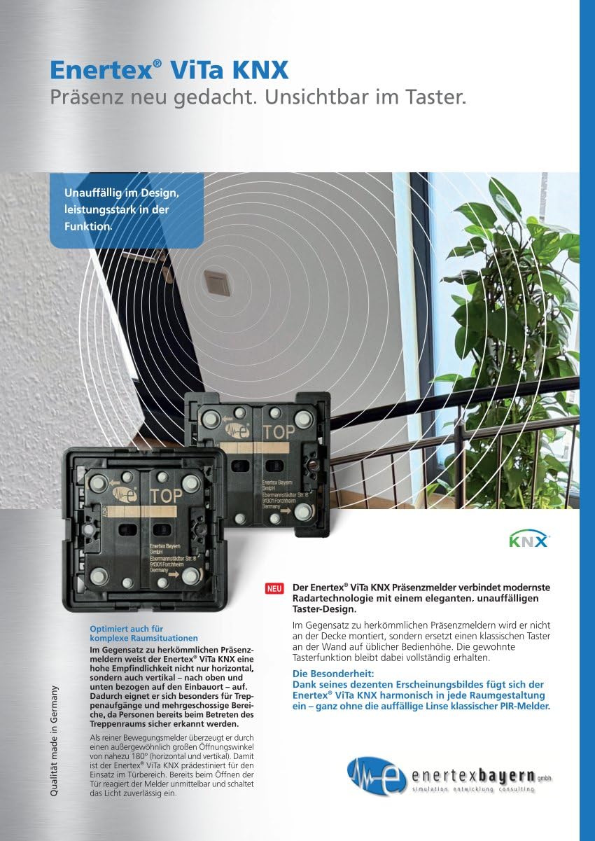 ViTa KNX 1181-02-LS - Rilevatore di presenza, rilevatore di movimento, montaggio a parete