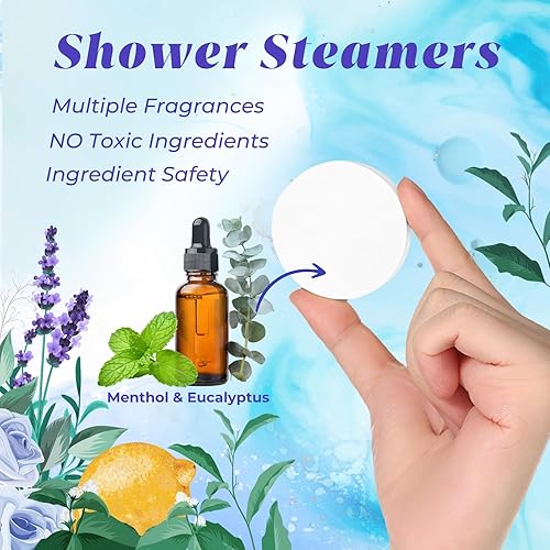 Miniatura 5 de Vaporizadores de ducha de aromaterapia, paquete de 8 tabletas de ducha con aceite esencial de eucalipto, bombas de baño de ducha para el hogar, spa