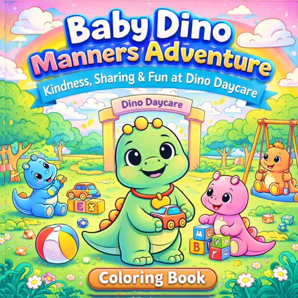 Baby Dino Manners Adventure: Kindness, Sharing & Fun at Dino Daycare Coloring Book