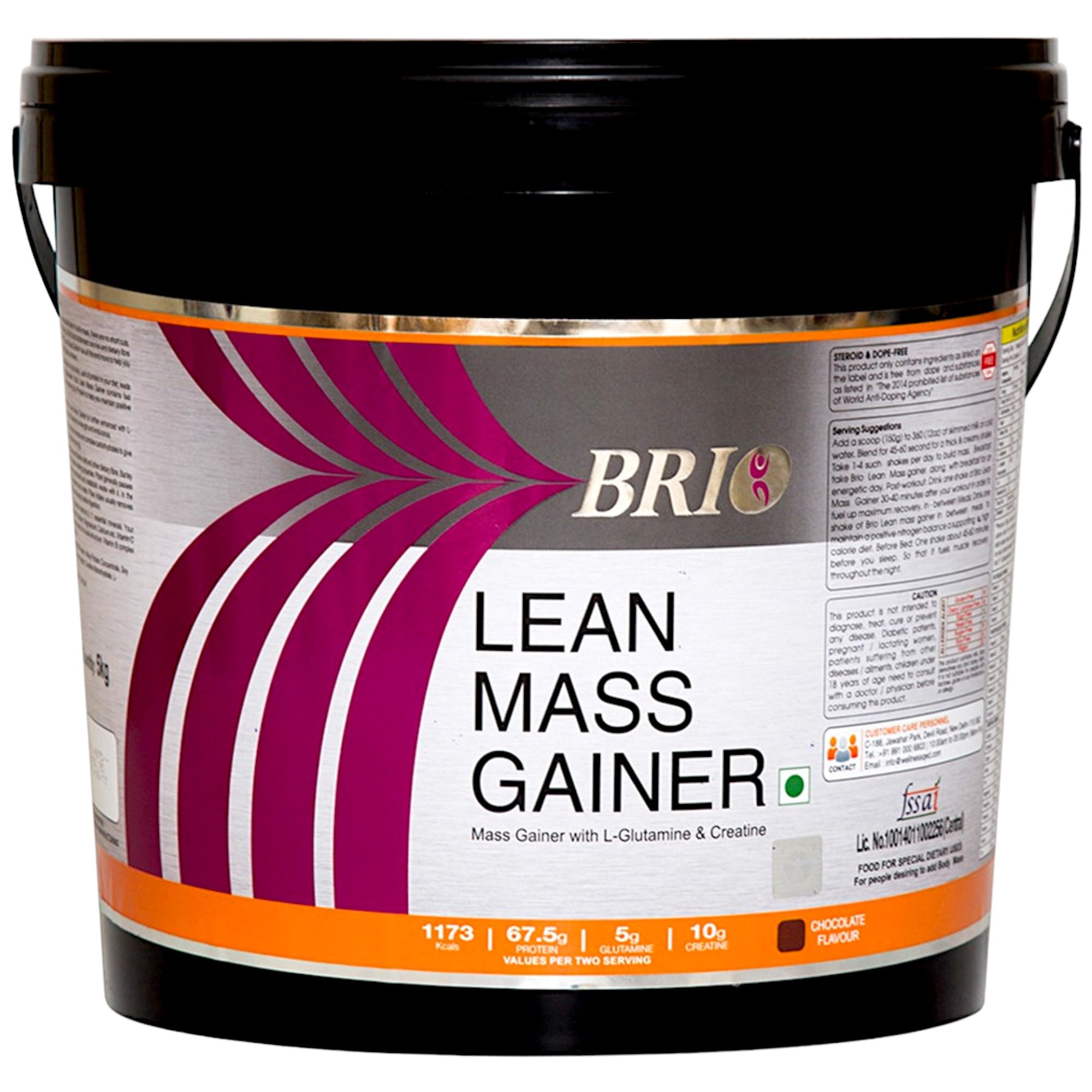 BrioLean Mass Gainer - 5 Kg (Chocolate Flavour)
