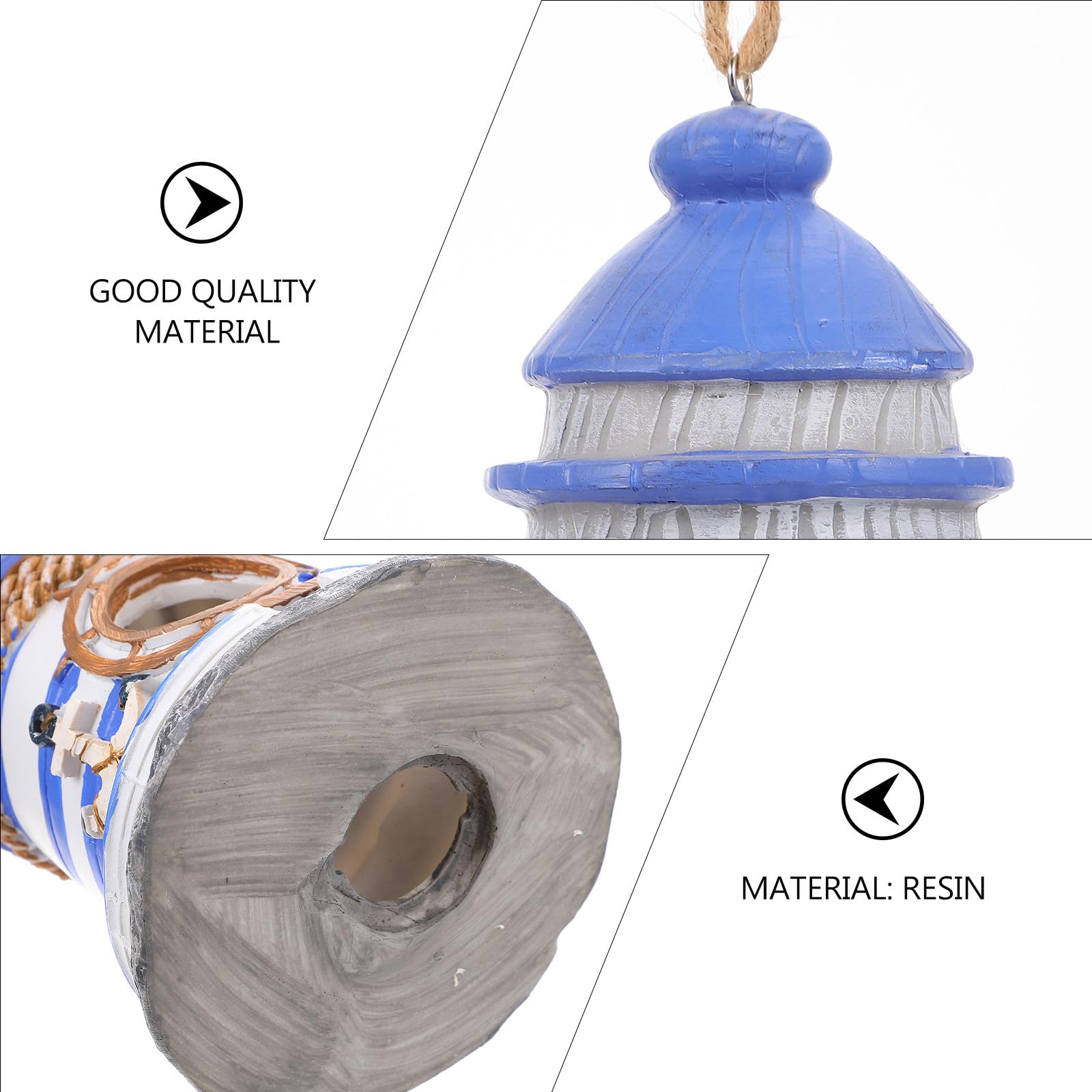 Homoyoyo Casita Colgante de Resina para Jardín y Porche, Diseño Original Buena Textura y Elegante Adorno para Aves Pequeñas y Exteriores Varios Estilos