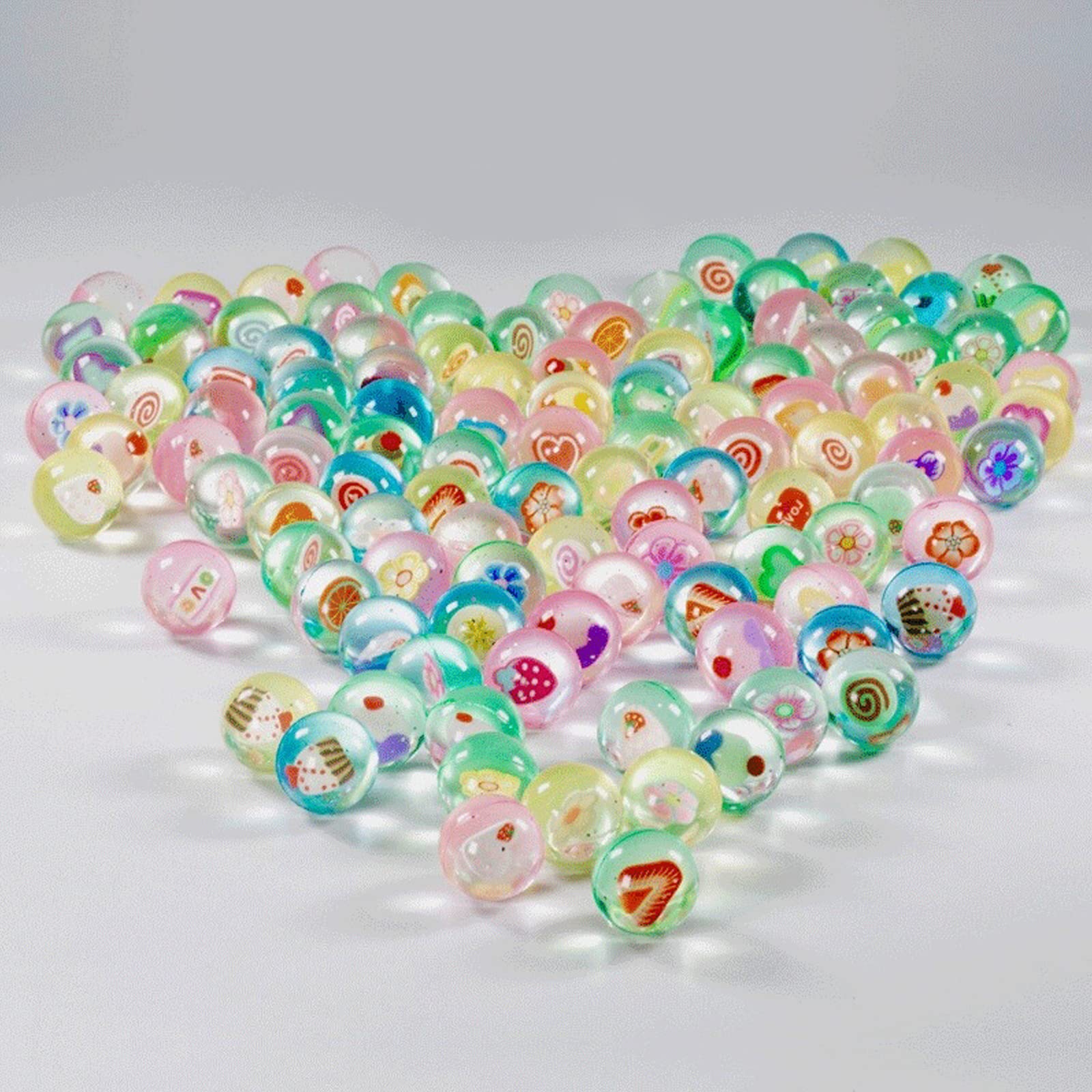 ZeroNine Pack of 30 Rubber Balls, 25 mm Bouncing Balls, Rubber Ball, Glitter Bouncing Ball for Children, Diameter Dops Ball, Bouncing Ball for Children's Birthday, Birthday Bag Filler, Colourful