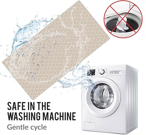 Miniatura 4 de Shape28 Alfombra de pasillo ultrafina con respaldo de goma antideslizante 72x36 pulgadas, latte 6M